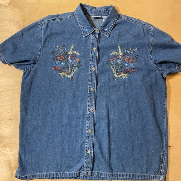 Bobbi Brooks Embroidered Denim Shirt 18W/20W (HX) - Picture 1 of 15